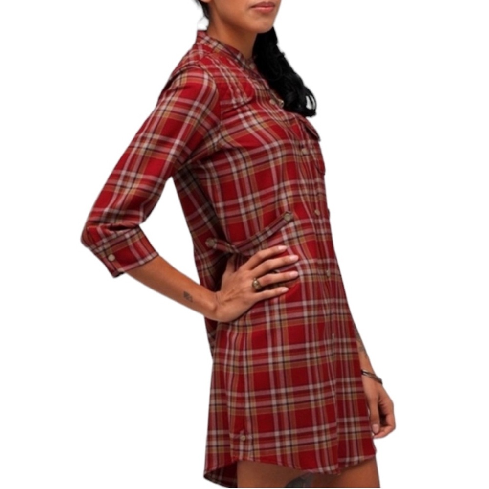 Anthro X Pendleton Portland Collection Red Plaid Shirt Dress
